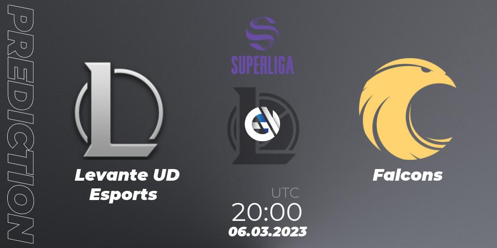 Levante UD Esports - Falcons: Maç tahminleri. 06.03.2023 at 20:00, LoL, LVP Superliga 2nd Division Spring 2023 - Group Stage