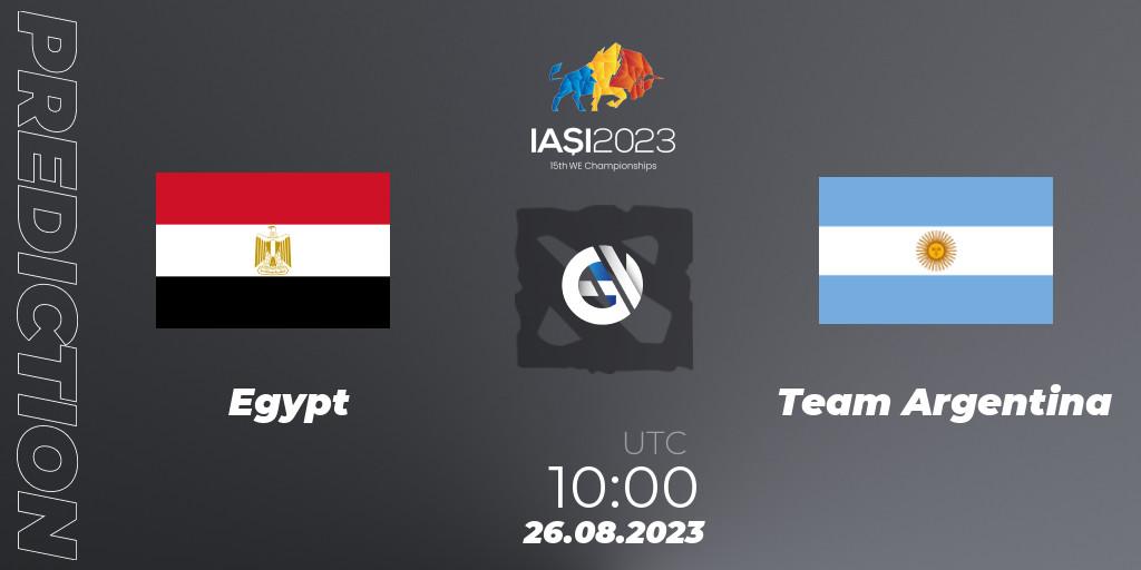 Egypt - Team Argentina: Maç tahminleri. 26.08.2023 at 16:30, Dota 2, IESF World Championship 2023