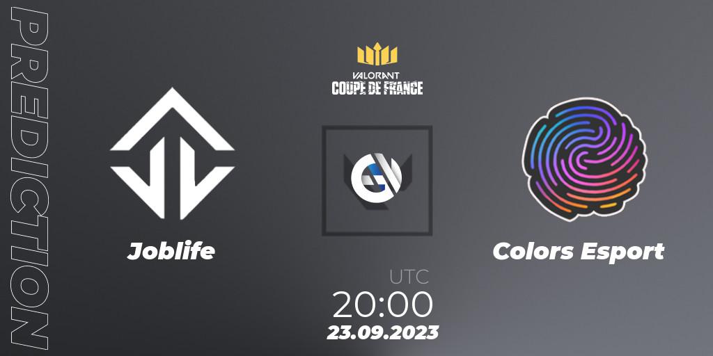 Joblife - Colors Esport: Maç tahminleri. 23.09.2023 at 20:00, VALORANT, VCL France: Revolution - Coupe De France 2023