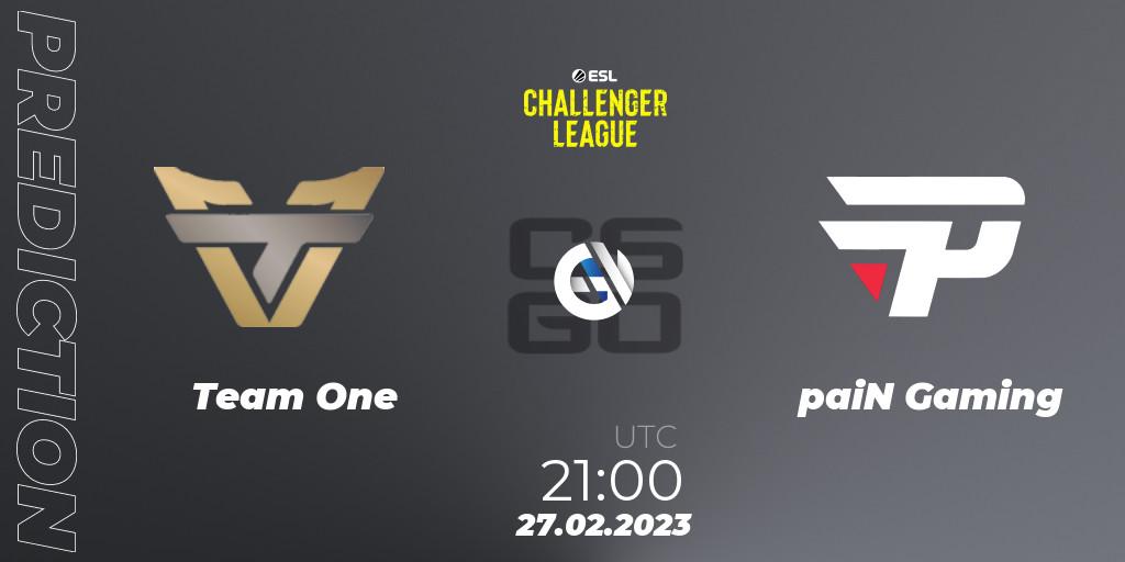Team One - paiN Gaming: Maç tahminleri. 27.02.2023 at 21:00, Counter-Strike (CS2), ESL Challenger League Season 44: North America