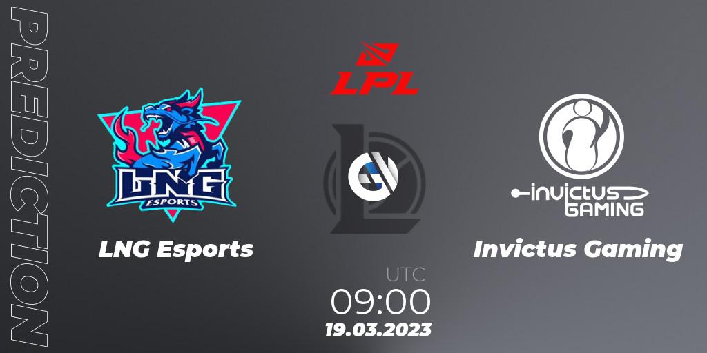 LNG Esports - Invictus Gaming: Maç tahminleri. 19.03.23, LoL, LPL Spring 2023 - Group Stage