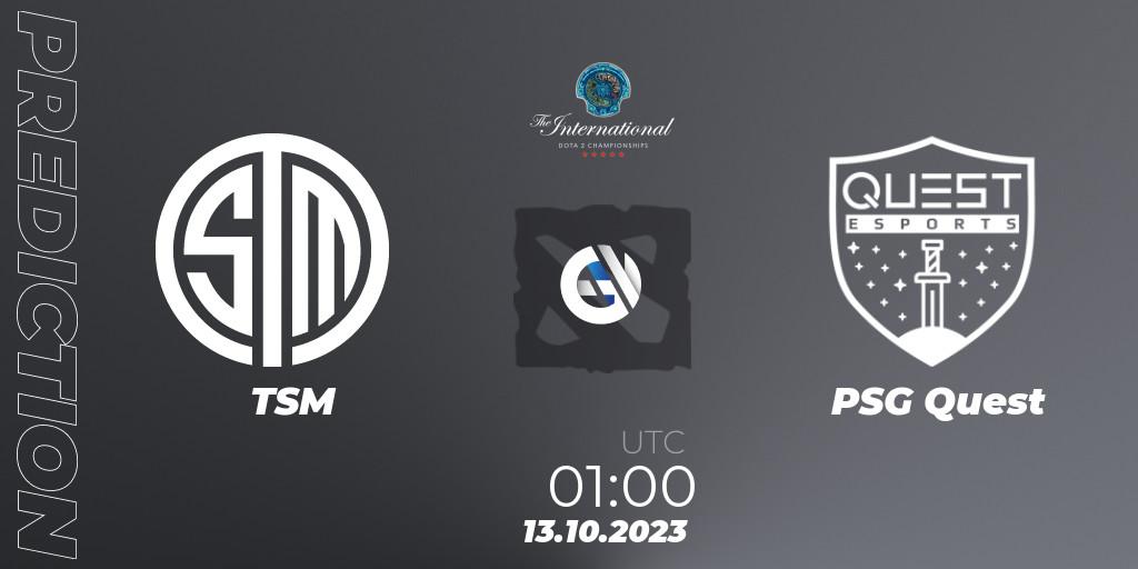 TSM - PSG Quest: Maç tahminleri. 13.10.23, Dota 2, The International 2023 - Group Stage