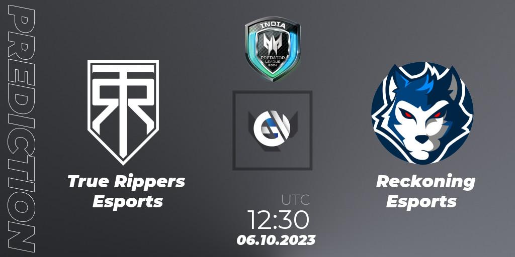 True Rippers Esports - Reckoning Esports: Maç tahminleri. 06.10.23, VALORANT, Predator League 2024: India