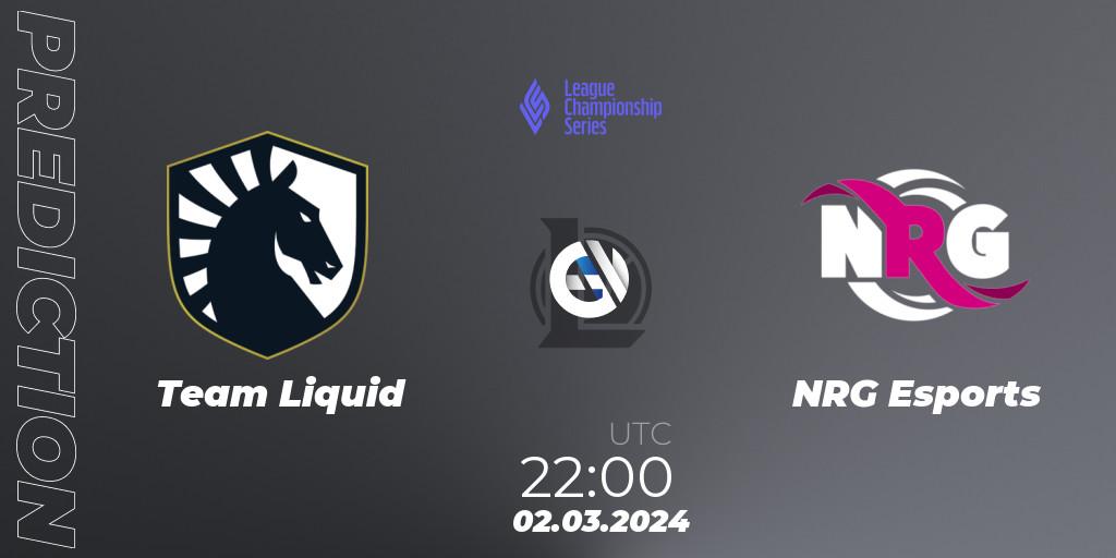 Team Liquid - NRG Esports: Maç tahminleri. 02.03.24, LoL, LCS Spring 2024 - Group Stage
