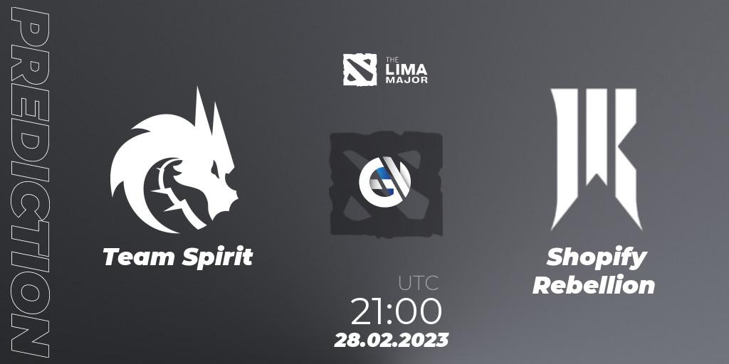 Team Spirit - Shopify Rebellion: Maç tahminleri. 01.03.23, Dota 2, The Lima Major 2023
