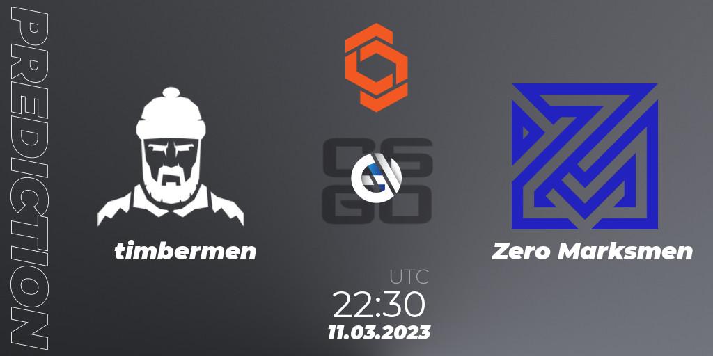 timbermen - Zero Marksmen: Maç tahminleri. 11.03.2023 at 22:30, Counter-Strike (CS2), CCT North America Series #4