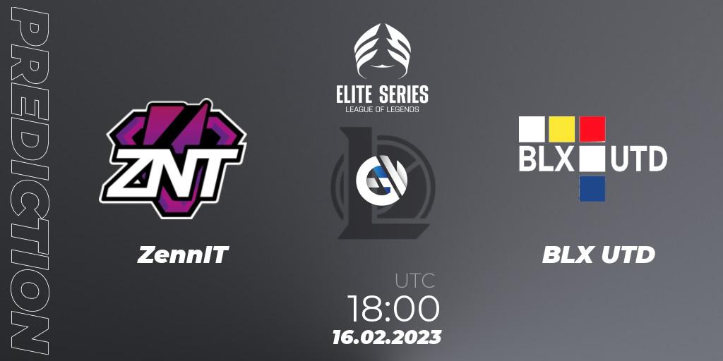 ZennIT - BLX UTD: Maç tahminleri. 16.02.2023 at 18:00, LoL, Elite Series Spring 2023 - Group Stage