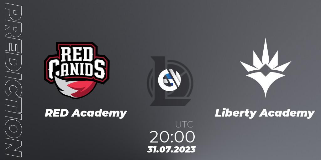 RED Academy - Liberty Academy: Maç tahminleri. 31.07.2023 at 20:00, LoL, CBLOL Academy Split 2 2023 - Group Stage