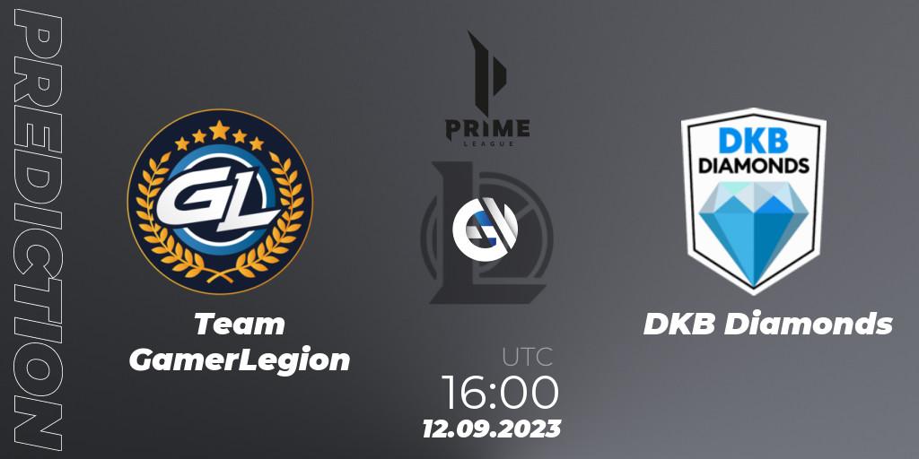 Team GamerLegion - DKB Diamonds: Maç tahminleri. 12.09.23, LoL, Prime League 2024 - Promotion Tournament