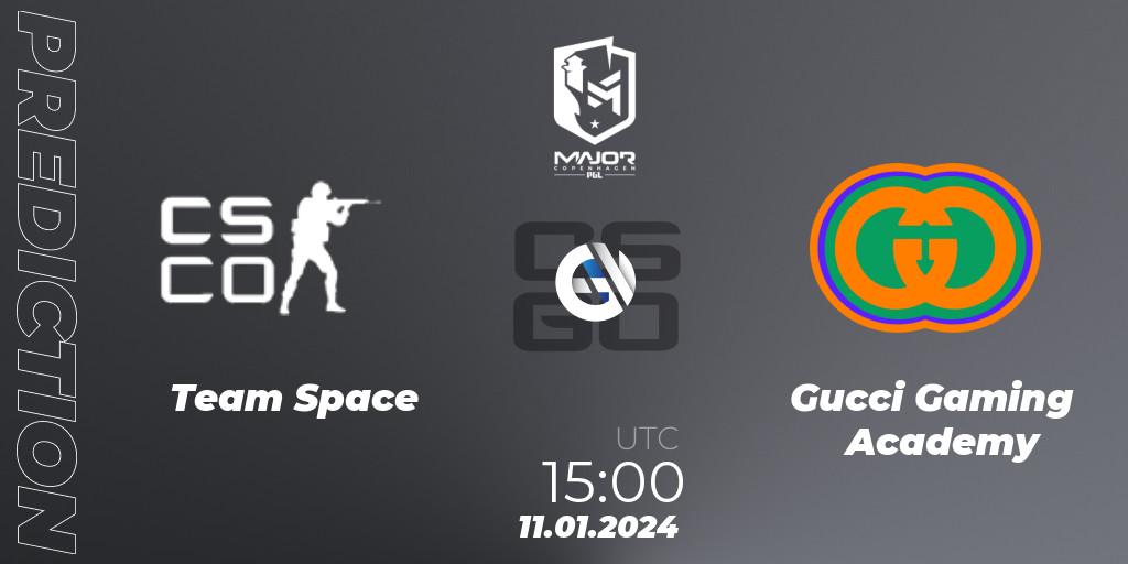 Team Space - Gucci Gaming Academy: Maç tahminleri. 11.01.2024 at 15:00, Counter-Strike (CS2), PGL CS2 Major Copenhagen 2024 Europe RMR Open Qualifier 2