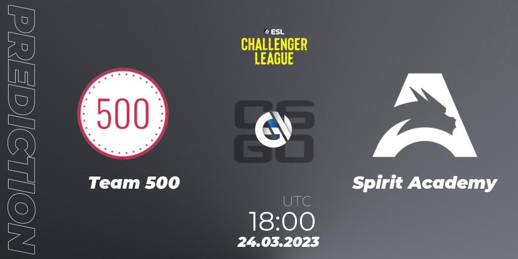 Team 500 - Spirit Academy: Maç tahminleri. 24.03.23, CS2 (CS:GO), ESL Challenger League Season 44 Relegation: Europe
