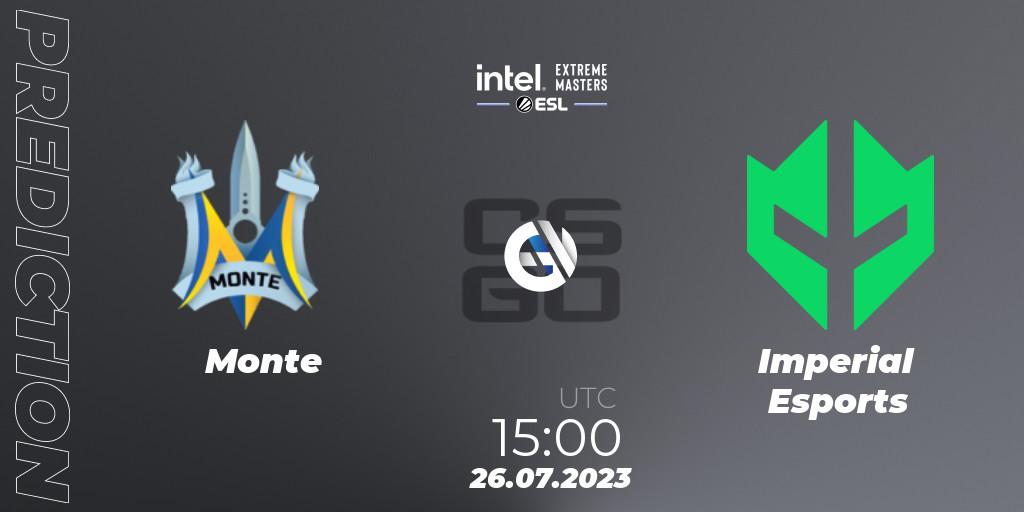 Monte - Imperial Esports: Maç tahminleri. 26.07.2023 at 16:10, Counter-Strike (CS2), IEM Cologne 2023 - Play-In