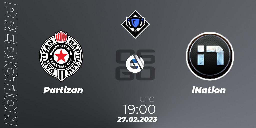 Partizan - iNation: Maç tahminleri. 27.02.2023 at 19:00, Counter-Strike (CS2), RES Season 4