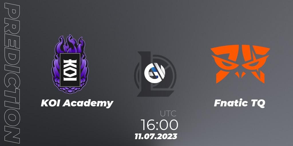 KOI Academy - Fnatic TQ: Maç tahminleri. 11.07.2023 at 20:00, LoL, Superliga Summer 2023 - Group Stage