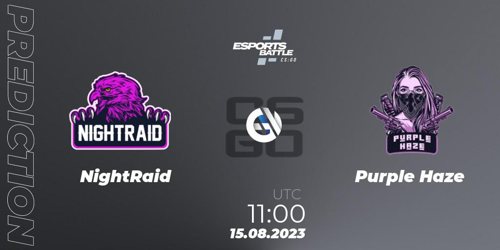 NightRaid - Purple Haze: Maç tahminleri. 15.08.2023 at 11:00, Counter-Strike (CS2), ESportsBattle Season 27