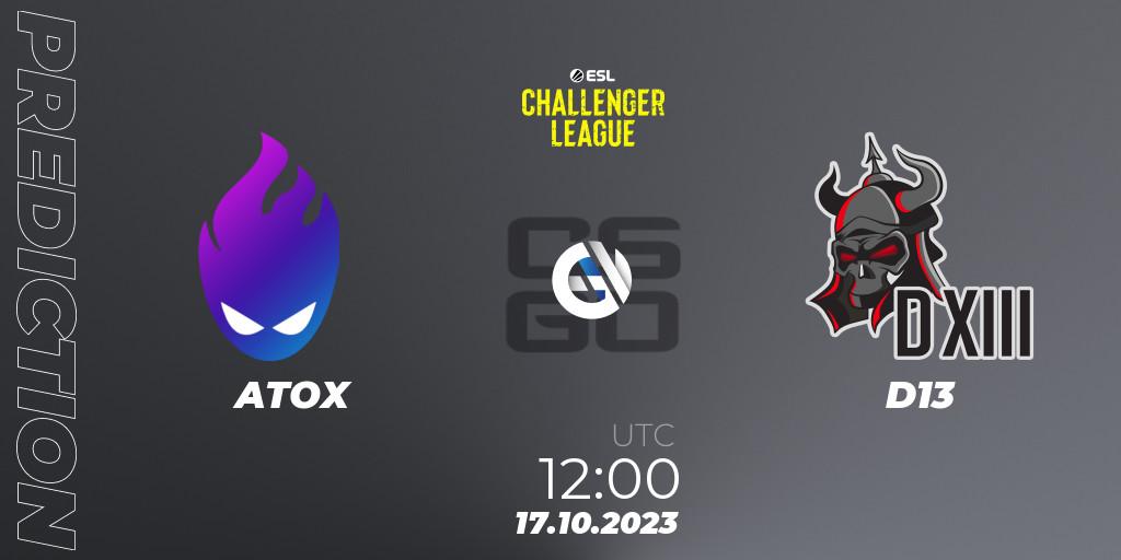 ATOX - D13: Maç tahminleri. 17.10.2023 at 12:00, Counter-Strike (CS2), ESL Challenger League Season 46: Asia-Pacific
