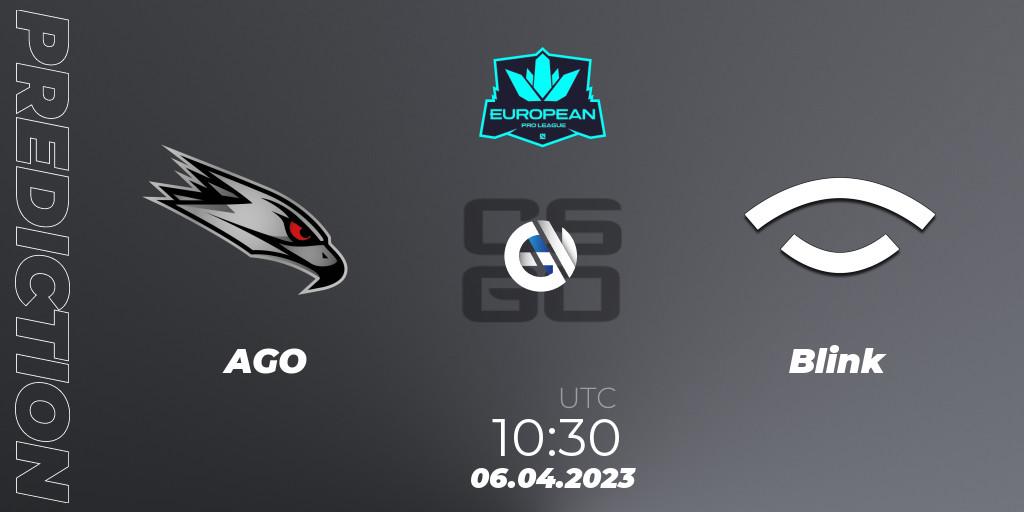 AGO - Blink: Maç tahminleri. 06.04.2023 at 10:30, Counter-Strike (CS2), European Pro League Season 7