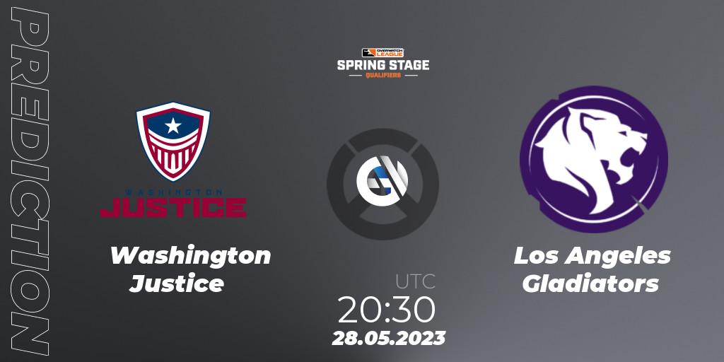 Washington Justice - Los Angeles Gladiators: Maç tahminleri. 28.05.2023 at 20:30, Overwatch, OWL Stage Qualifiers Spring 2023 West