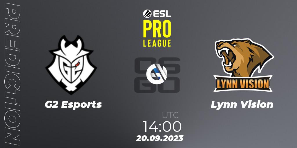 G2 Esports - Lynn Vision: Maç tahminleri. 20.09.2023 at 14:00, Counter-Strike (CS2), ESL Pro League Season 18