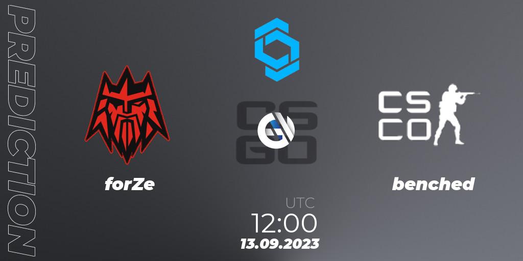 forZe - benched: Maç tahminleri. 13.09.2023 at 12:00, Counter-Strike (CS2), CCT East Europe Series #2