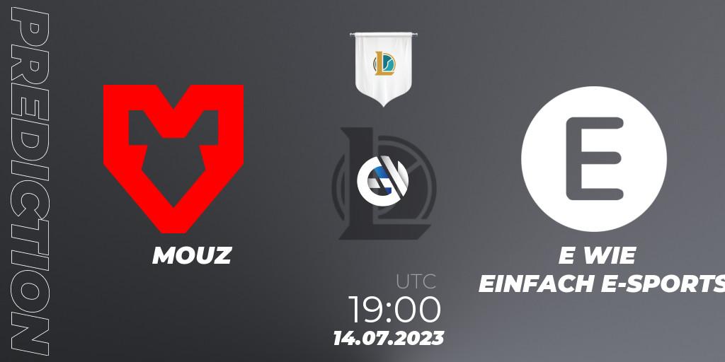MOUZ - E WIE EINFACH E-SPORTS: Maç tahminleri. 14.07.2023 at 20:00, LoL, Prime League Summer 2023 - Group Stage