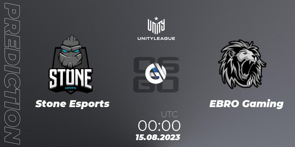 Stone Esports - EBRO Gaming: Maç tahminleri. 15.08.2023 at 00:00, Counter-Strike (CS2), LVP Unity League Argentina 2023