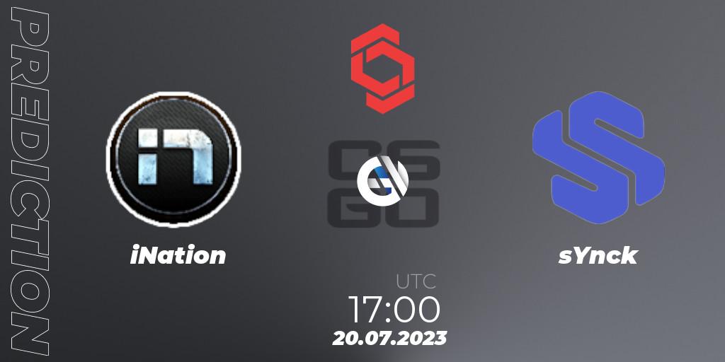 iNation - sYnck: Maç tahminleri. 20.07.2023 at 17:45, Counter-Strike (CS2), CCT Central Europe Series #7: Closed Qualifier