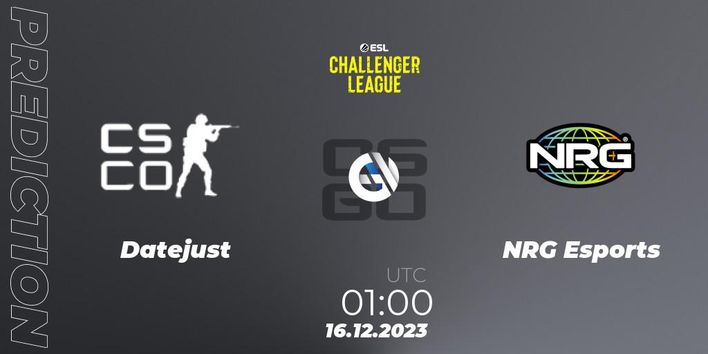 Datejust - NRG Esports: Maç tahminleri. 16.12.2023 at 01:00, Counter-Strike (CS2), ESL Challenger League Season 46 Relegation: North America