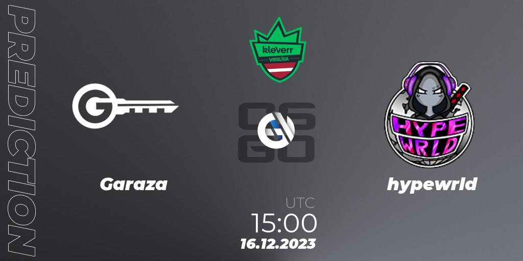 Garaza - hypewrld: Maç tahminleri. 16.12.2023 at 15:00, Counter-Strike (CS2), kleverr Virsliga Season 1 Finals