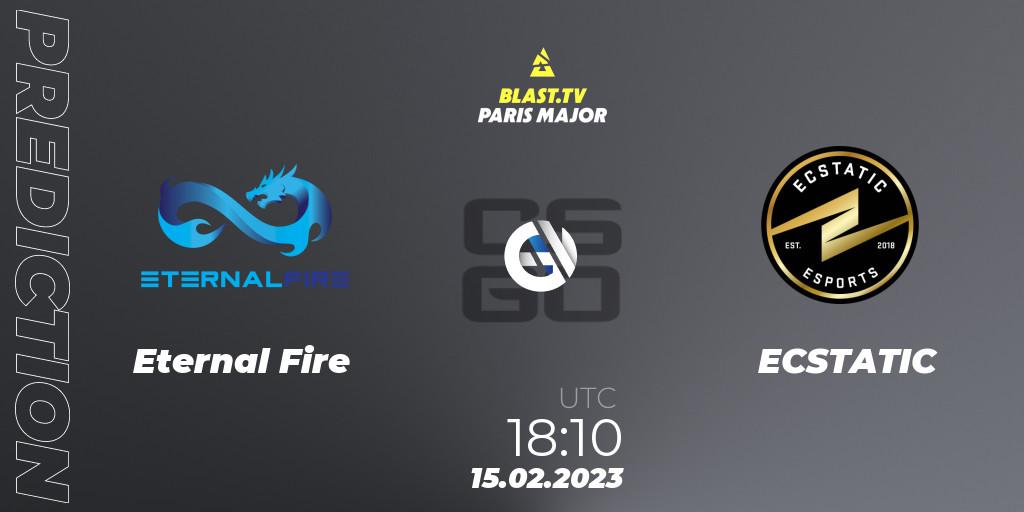 Eternal Fire - ECSTATIC: Maç tahminleri. 15.02.2023 at 18:30, Counter-Strike (CS2), BLAST.tv Paris Major 2023 Europe RMR Open Qualifier 2