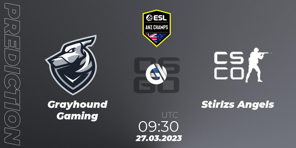 Grayhound Gaming - Stirlzs Angels: Maç tahminleri. 27.03.23, CS2 (CS:GO), ESL ANZ Champs Season 16