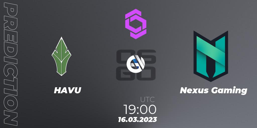 HAVU - Nexus Gaming: Maç tahminleri. 16.03.2023 at 19:50, Counter-Strike (CS2), CCT West Europe Series #2
