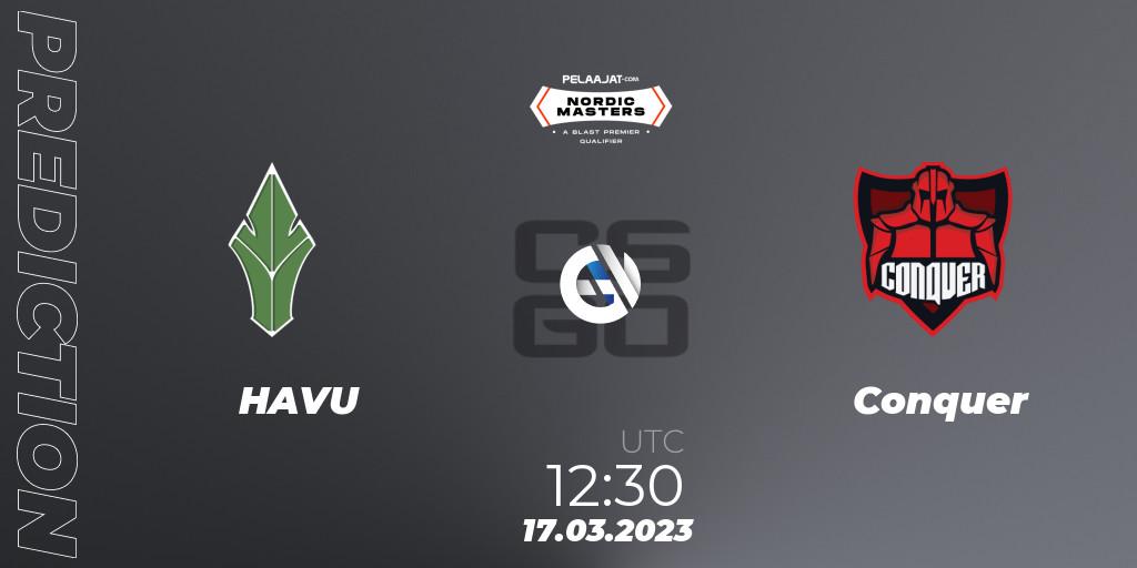 HAVU - VISU: Maç tahminleri. 17.03.2023 at 12:30, Counter-Strike (CS2), Pelaajat Nordic Masters Spring 2023 - BLAST Premier Qualifier