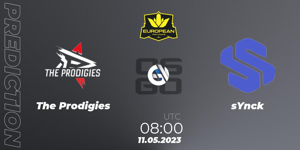 The Prodigies - sYnck: Maç tahminleri. 11.05.2023 at 08:00, Counter-Strike (CS2), European Pro League Season 8: Division 2