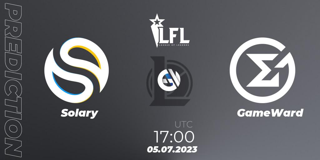 Solary - GameWard: Maç tahminleri. 05.07.2023 at 16:00, LoL, LFL Summer 2023 - Group Stage