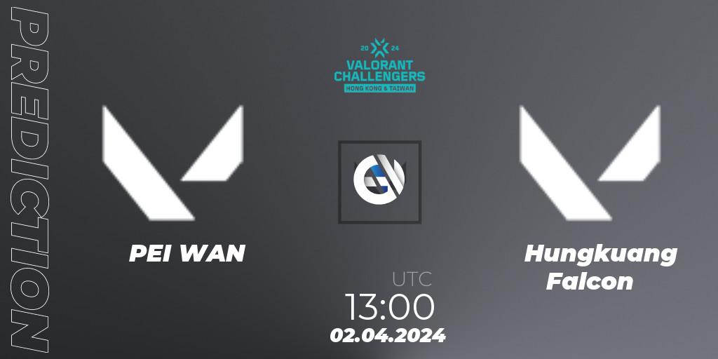 PEI WAN - Hungkuang Falcon: Maç tahminleri. 02.04.2024 at 13:00, VALORANT, VALORANT Challengers Hong Kong and Taiwan 2024: Split 1