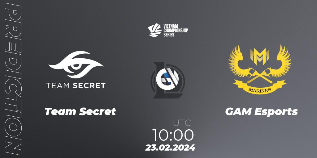 Team Secret - GAM Esports: Maç tahminleri. 23.02.24, LoL, VCS Dawn 2024 - Group Stage