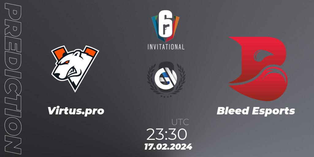 Virtus.pro - Bleed Esports: Maç tahminleri. 17.02.24, Rainbow Six, Six Invitational 2024 - Group Stage
