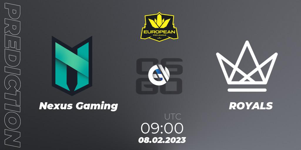 Nexus Gaming - ROYALS: Maç tahminleri. 08.02.23, CS2 (CS:GO), European Pro League Season 6: Division 2