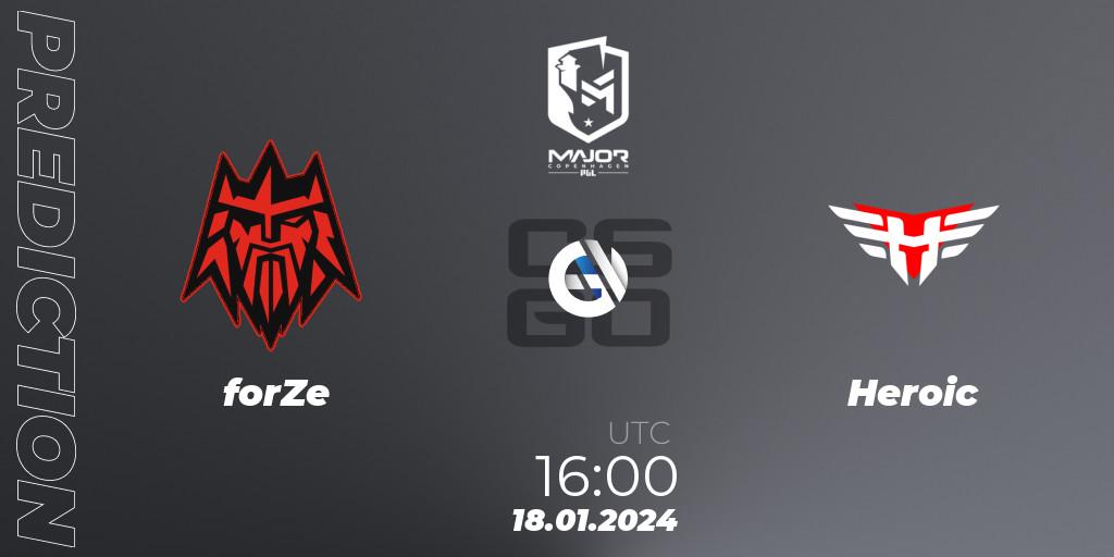 forZe - Heroic: Maç tahminleri. 18.01.2024 at 16:00, Counter-Strike (CS2), PGL CS2 Major Copenhagen 2024: European Qualifier B