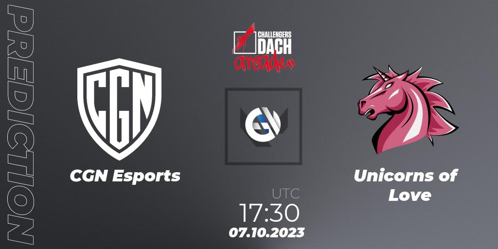 CGN Esports - Unicorns of Love: Maç tahminleri. 07.10.2023 at 17:30, VALORANT, VALORANT Challengers 2023 DACH: Arcade