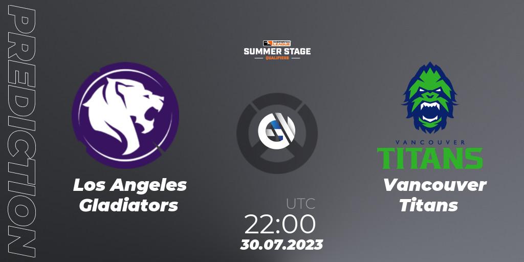 Los Angeles Gladiators - Vancouver Titans: Maç tahminleri. 30.07.2023 at 22:00, Overwatch, Overwatch League 2023 - Summer Stage Qualifiers