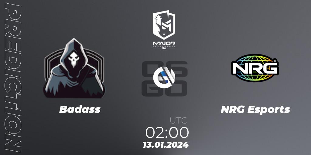 Badass - NRG Esports: Maç tahminleri. 13.01.2024 at 02:00, Counter-Strike (CS2), PGL CS2 Major Copenhagen 2024 North America RMR Closed Qualifier