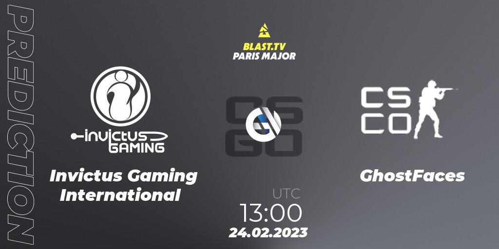 Invictus Gaming International - GhostFaces: Maç tahminleri. 24.02.2023 at 13:10, Counter-Strike (CS2), BLAST.tv Paris Major 2023 Middle East RMR Closed Qualifier