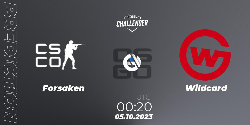 Forsaken - Wildcard: Maç tahminleri. 05.10.2023 at 00:20, Counter-Strike (CS2), ESL Challenger at DreamHack Winter 2023: North American Open Qualifier