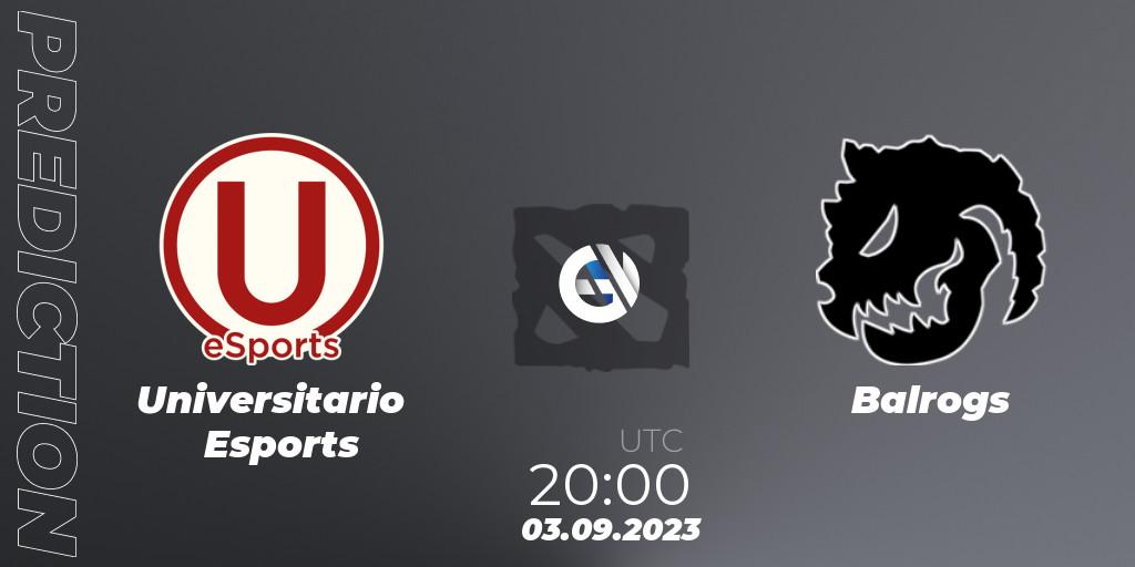 Universitario Esports - Balrogs: Maç tahminleri. 03.09.23, Dota 2, EPL World Series: America Season 7
