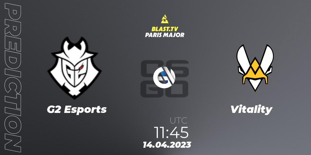 G2 Esports - Vitality: Maç tahminleri. 14.04.2023 at 10:35, Counter-Strike (CS2), BLAST.tv Paris Major 2023 Europe RMR B