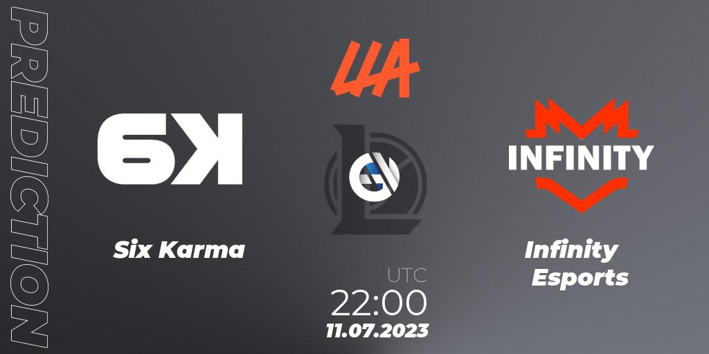 Six Karma - Infinity Esports: Maç tahminleri. 11.07.2023 at 22:00, LoL, LLA Closing 2023 - Group Stage
