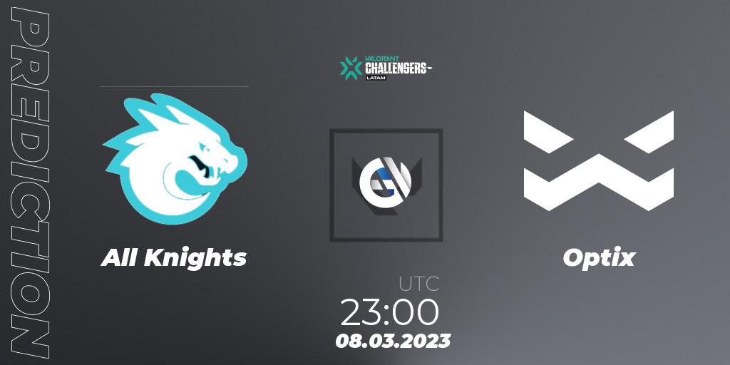 All Knights - Optix: Maç tahminleri. 08.03.23, VALORANT, VALORANT Challengers 2023: LAS Split 1