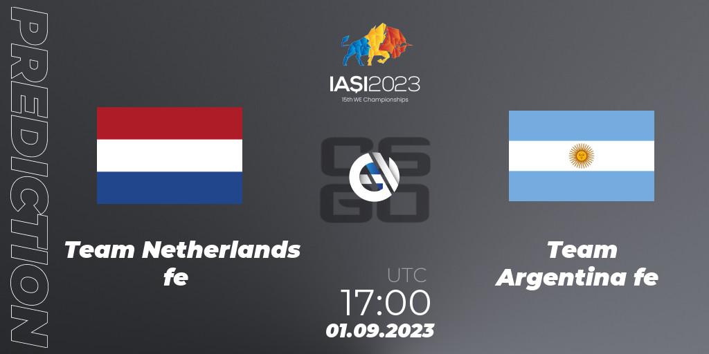 Team Netherlands fe - Team Argentina fe: Maç tahminleri. 01.09.2023 at 19:00, Counter-Strike (CS2), IESF Female World Esports Championship 2023